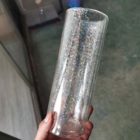 Boîte en verre de globe de neige de Sublimation à Double paroi avec couvercle en bambou et paille cadeaux personnalisés pré-percés
