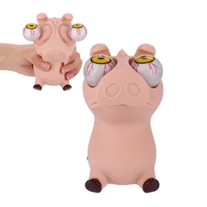 Atacado porco brinquedo de borracha crianças-Brinquedo de pvc macio de borracha macia, brinquedo pop-out de animais de borracha macia para crianças