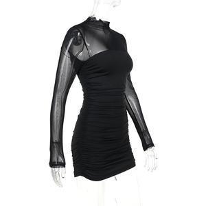 Abiti da Donna 2023 Sexy con Collo Semi-Alto, Inserti in Rete, <span class=keywords><strong>Maniche</strong></span> Lunghe con Leggera Trasparenza - Product Image 4