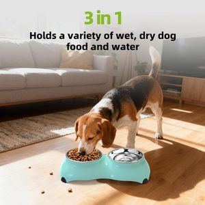Ensemble de deux gamelles pour chien en acier inoxydable, petites, 4 oz, antidérapantes, pour l'alimentation des chiens - Product Image 6