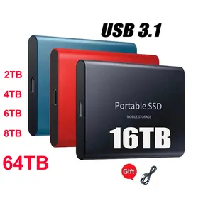पोर्टेबल Ssd यूएसबी मोबाइल ठोस राज्य हार्ड ड्राइव प्रकार सी उच्च गति हार्ड डिस्क 500g 1TB 2TB 4TB 6TB 8TB 10TB 12TB 14TB 16TB