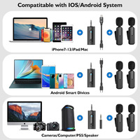 Zweikanal-Funk-Lavalier-Mikrofon-Kit mit Lade tasche für iPhone und Android für Interviews und Inhalts erstellung
