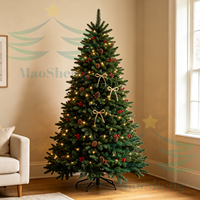 Sapin de Noël artificiel LED écologique de haute qualité, 9 pieds, pré-éclairé, lumières blanc chaud, base autoportante, utilisation intérieure et extérieure