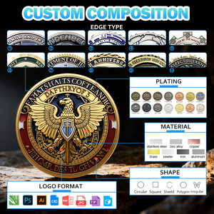3D tùy chỉnh đồng xu kim loại bạc đồng thau vàng Logo quà Tặng lưu niệm cướp biển men kỷ niệm tiền xu tùy chỉnh thách thức đồng xu với hộp - Product Image 2