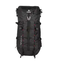 Mochila de acampamento de montanha, mochila de viagem leve impermeável preta personalizada 40l para escalada, caminhadas, trilha