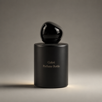 Flacon de parfum personnalisé 30 ml, emballage de flacon de parfum rond noir 50 ml, flacon de parfum de luxe OEM à étiquette privée, flacon de parfum vide 100 ml
