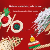 Jouets pour perroquets en bois, collection de Noël, à mâcher, pour la dentition, d'enrichissement et d'escalade, sélection complète et spécialisée