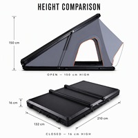 Tenda Atap Mobil Segitiga Aluminium Hard Shell Otomatis untuk SUV 4x4, Cocok untuk Berkemah di Alam Liar - Promo Hot Sale