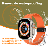 Tali Magnetik Silikon Chungming untuk Apple Watch Seri 9 8 41mm 45mm, Correas Para Reloj Strap untuk Apple Watch Ultra 2 49mm