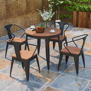 Set di Mobili da Giardino <span class=keywords><strong>in</strong></span> <span class=keywords><strong>Plastica</strong></span> Anticorrosione e Metallo, Combinazione Tavolo e Sedie per Esterni, Vendita all'Ingrosso - Product Image 4