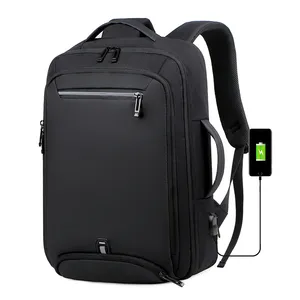 Waterproof USB oxford backpack book bag for students 180 degree opening large capacity business travel backpack