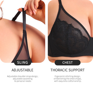 B-<span class=keywords><strong>E</strong></span> tazza <span class=keywords><strong>2</strong></span> colori Ultra-sottile maglia di pizzo trasparente di grandi dimensioni <span class=keywords><strong>reggiseno</strong></span> Push-up Sexy supporto biancheria intima <span class=keywords><strong>reggiseno</strong></span> 3/<span class=keywords><strong>2</strong></span> tipo tazza comodo - Product Image 3