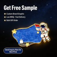 Pin Metálico Personalizado con Impresión UV, Diseño de Astronauta Espacial, Marco Dorado, para Regalo Promocional de Marca con Luna, Conejo y Estrellas