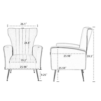 Livraison gratuite, fauteuils d'appoint en velours blanc, style nordique moderne, salon