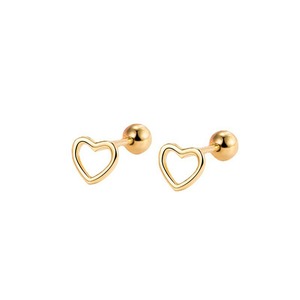 Boucles d'oreilles à la mode géométrique damier coeur Simple conception métal oreille bijoux pour femmes été plage vacances accessoires - Product Image 1