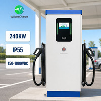 Station de recharge rapide DC au bord de la route 240 kW, chargeur EV double pistolet, design compact extérieur, IP55, prix compétitif, certifié CE