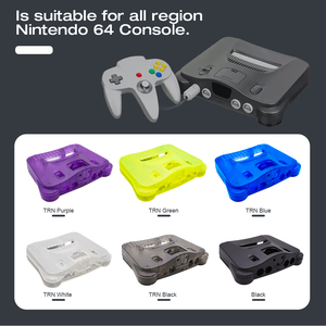 Boîtier de remplacement transparent <span class=keywords><strong>bleu</strong></span> glace Bitfunx N64 pour console de jeu rétro Nintendo64 toutes versions - Product Image 6