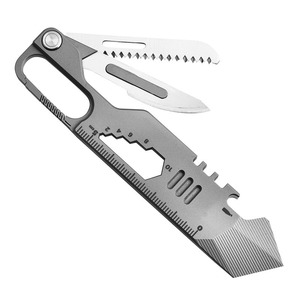 LFEDC Outil multifonction portable en alliage de titane pour homme, avec couteau intégré, idéal pour l'extérieur et comme cadeau - Product Image 1