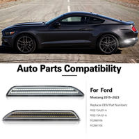 Lampu Sein Samping LED Otomatis untuk Ford Mustang 2015 2023 Lensa Bening Lampu Putih FR3Z 15A201 2 Pcs Set Pengganti