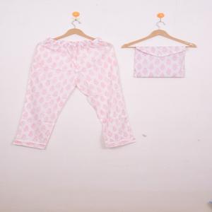 Conjunto de Pijama Floral Estampado a Mano para Mujer - Ropa de Dormir de Algodón Artesanal, Ropa de Verano Bohemia y Regalo de Loungewear - Product Image 3