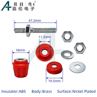Connecteur de borne de liaison à courant élevé JIALUN M6*52mm 50A en cuivre nickelé, prise banane isolée pour alimentation automobile