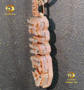 Pendentif Lettre Initiale Personnalisé en Argent 925 avec Diamant Moissanite D, Style 3D Épais, Certificat GRA, Bijoux Hip Hop Iced Out - Product Image 4