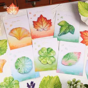 Creative Simulation Leaf Sticky Notes Fresh Message Memo Pads with Back-to-School Essentials Student Stationery <b>Small</b> Gifts - Product Image 6