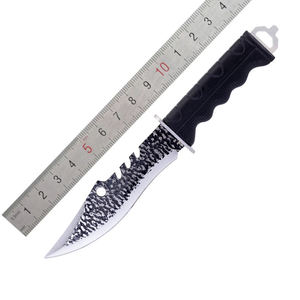 Couteau de survie et de chasse à lame fixe 3Cr13 avec poignée en TPR de qualité industrielle, revêtement noir, pour camping en extérieur, avec étui, OEM - Product Image 1