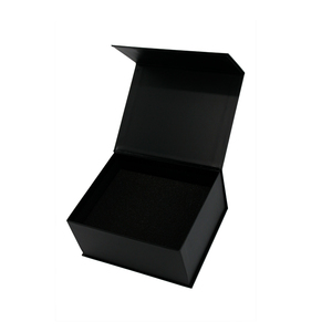 Custom Luxury <b>Black</b> Magnetic <b>Boxes</b> Handle for Clothing Apparel Shoes Hats Embossed Matt Laminated UV Coating Recycled Materials - Product Image 2
