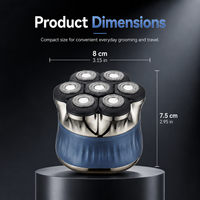 Rasoir électrique à 7 têtes flottantes pour hommes, rasoir rechargeable pour crâne chauve avec autonomie de 120 minutes, kit de toilettage et tondeuse ODM