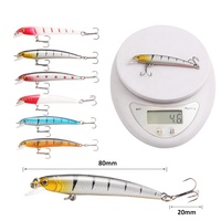 Populaire appât artificiel 56 pièces de Minnow 8 types Dur Appâts Balançoire carpe appâts de natation