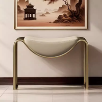 Tabouret de toilette de luxe de style italien, tabouret M de designer en fer forgé, tabouret à chaussures, tabouret de canapé de salon, tabouret à thé