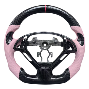 Volante Deportivo de Fibra de Carbono con Agarre de Cuero Perforado, Compatible con Infiniti G27 G37 - Product Image 1