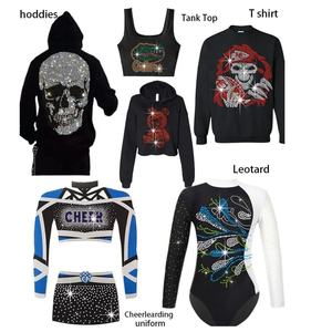 素晴らしいチアリーダー用ラインストーン転写、チアリーダー用ラインストーンTシャツ、カスタムラインストーンTシャツパターン（女の子向け） - Product Image 4