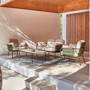 Ensemble de canapés d'extérieur en alliage d'aluminium en forme de L, résistant à l'eau, pour villa, cour, hôtel, maison d'hôtes - Product Image 2