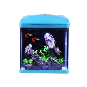 Indrukwekkend Ontwerp Eenvoudig Schoon Te Maken Kleine Glazen Aquarium Klein Aquarium Tank Kantoortafel Bureaublad