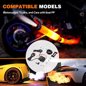 ユニバーサル12Vデュアル排気火炎放射器キット自動車用オートバイトラック二重火炎噴霧器修正セット - Product Image 2