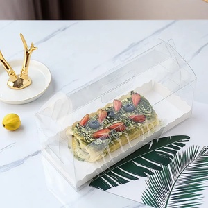 Boîtes à gâteaux roulés transparentes portables en plastique avec poignée pour aliments, finition brillante et mate en papier couché – Offre Spéciale - Product Image 3