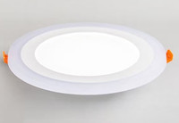 Plafonnier LED rond carré double RGB à intensité variable PF0.9 en verre DC 12V 24V 36V 3+3W 6+3W 12+4W 18+6W avec détecteur PIR 2835 en aluminium+PC