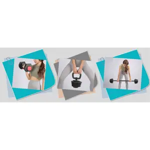 3 In 1 New Vibrating Adjustable Dumbbell Kettle Bell And Barbell Set