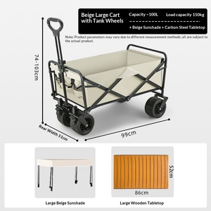 Navyice <b>Foldable</b> <b>Camping</b> Cart 175kg Load 12 Bearing Pro System 170mm Wheels Dining <b>Table</b> Top 40HQ FCL Bulk Wholesale - Product Image 3