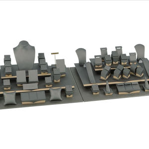 <b>Neckless</b> Tower Bridal Black Silver Superior Jewelry Display Stand Jewellery Display Stands Sets for Retail Shop Counter - Product Image 1