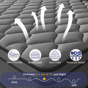 Colchón Comprimido en Caja, Ecológico, Híbrido de Espuma Viscoelástica, 30 cm de Grosor, Funda de Algodón Transpirable y Refrescante para Dormitorio u Hotel - Product Image 5