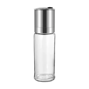 Botellas de vidrio de acero inoxidable Molinillos de especias individuales Molinillo de pimienta manual ajustable Molinillo de sal