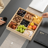 Bamboe opbergdoos met meerdere compartimenten voor gedroogd fruit & snacks, klassiek design, 1-3L inhoud, voor thuis of op de salontafel
