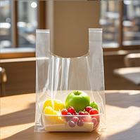 Vente en gros de nouilles en plastique écologiques de qualité alimentaire avec logo personnalisé refermable poignée de gilet à fond carré recyclable de couleur personnalisée