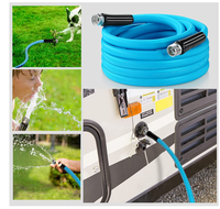 Tuyaux en plastique pour l'eau et le jardin de 5/8 po, 25 pi/50 pi/75 pi/100 pi, tuyaux d'arrosage pour l'eau et le jardin en plastique