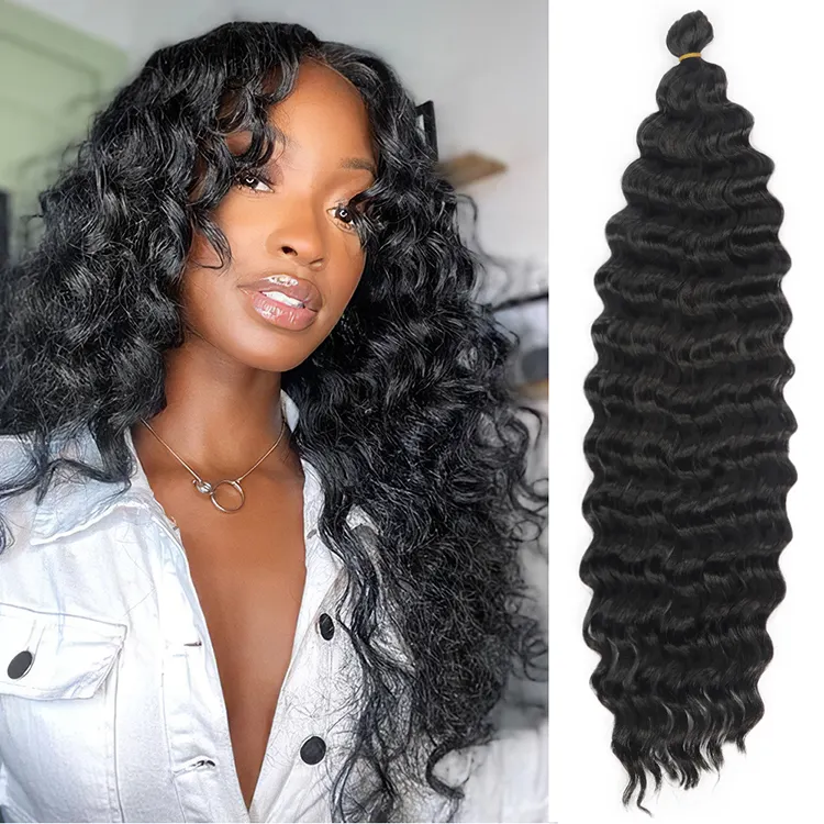 22Inch 28Inch Lange Diepe Golf Twist Gehaakte Haar Roze Synthetische Vlechten Haar Diepe Krullend Wave Extensions Voor Zwarte vrouwen