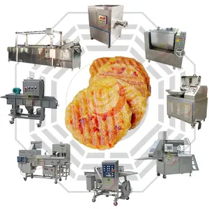 قطاعة لحم على شكل همبرغر كامل, فطيرة لحم ، الدجاج ، صنع آليًا في ماكينة حلوى البرجر