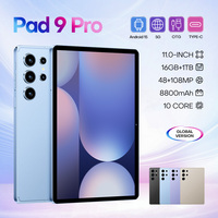 Tablet Pad 9 Pro 11-Inci 16GB+1TB 108MP 8000mAh 4G Dual SIM Wi-Fi Android 15 Hadiah untuk Anak-Anak & Lansia